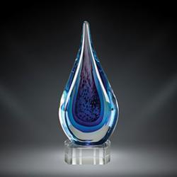 Blue Water Glass Art