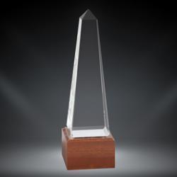 Lighthouse Crystal on Wood Base